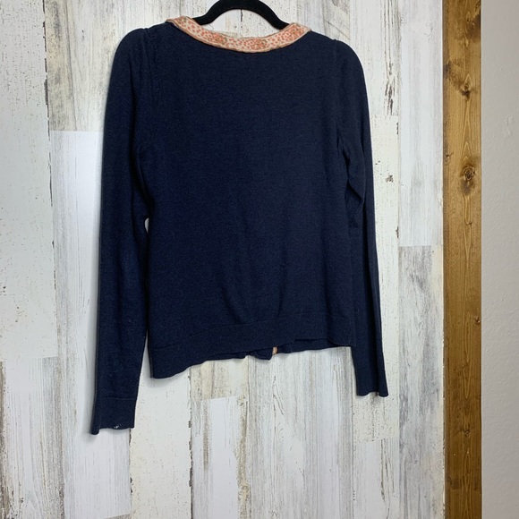 Moth Anthropologie bow front cardigan dark blue - Picture 2 of 4